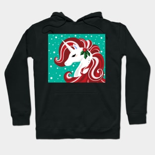 Candy Cane Holly Unicorn Hoodie